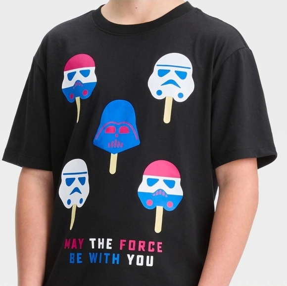 Disney Star Wars Ice Cream Americana Black Short Sleeve Graphic T-Shirt NWOT - Picture 3 of 16